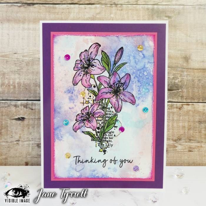 lilies with love stamps handmade card